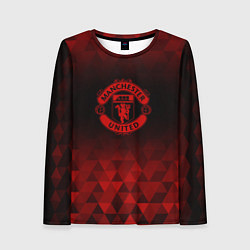 Лонгслив женский Manchester United red poly, цвет: 3D-принт