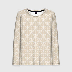 Женский лонгслив Элегантный бежевый узор с дамасками