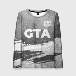 Лонгслив женский GTA - grey gradient посередине, цвет: 3D-принт