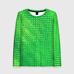 Женский лонгслив Сочный зелёный абстрактный