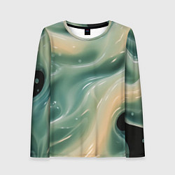 Женский лонгслив Лазурная слизь на черном текстура