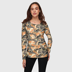 Лонгслив женский Абстракция - закрученный узор, цвет: 3D-принт — фото 2