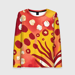 Лонгслив женский Африканский паттерн, цвет: 3D-принт