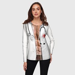 Лонгслив женский Костюм доктора с накаченным телом, цвет: 3D-принт — фото 2