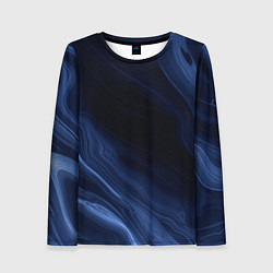 Женский лонгслив Тёмный синий абстракция дымчатый