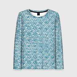 Женский лонгслив Бело-синий текстурный