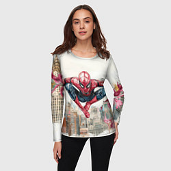 Лонгслив женский Человек паук паркур, цвет: 3D-принт — фото 2