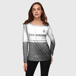 Лонгслив женский AEK Athens - white gradient посередине, цвет: 3D-принт — фото 2