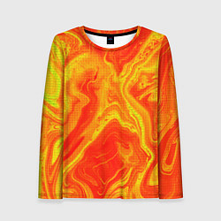 Женский лонгслив Огненный жёлто-красный