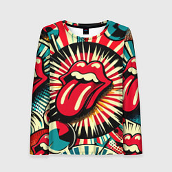 Женский лонгслив Logo of the Rolling Stones - pop art