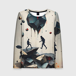 Женский лонгслив Сюрреалистичные люди и камни