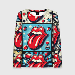 Женский лонгслив Rolling Stones logo - pop art