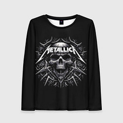 Лонгслив женский Metallica - a skull with roses and thorns, цвет: 3D-принт