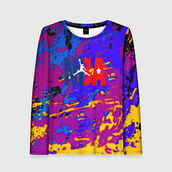 Женский лонгслив NBA краски неон
