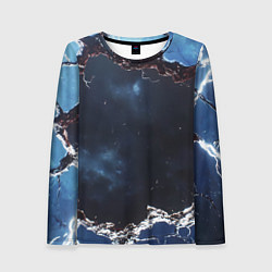 Лонгслив женский Объемная дыра в стене текстура, цвет: 3D-принт