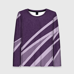 Женский лонгслив Фиолетовый абстрактный с полосой