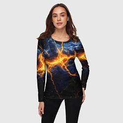 Лонгслив женский Молнии в разбитом небе, цвет: 3D-принт — фото 2