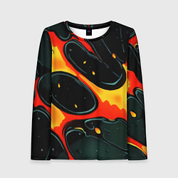 Женский лонгслив Оранжевые разломы текстура