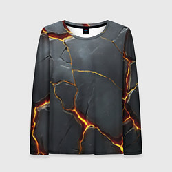 Женский лонгслив Серая текстура с золотым изломом