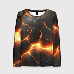 Женский лонгслив Лава и разлом плит