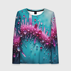 Лонгслив женский Розовые кристаллы, цвет: 3D-принт