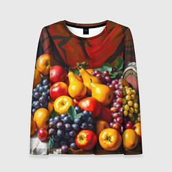 Лонгслив женский Фруктовый натюрморт, цвет: 3D-принт