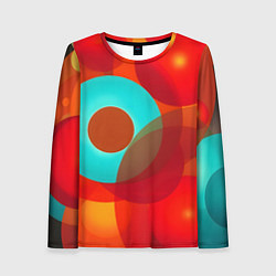 Женский лонгслив Оптическая абстракция с кругами