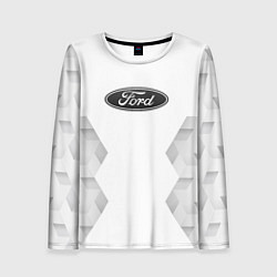 Лонгслив женский Ford white poly, цвет: 3D-принт