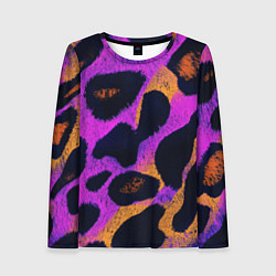 Женский лонгслив Неоновый леопардовый узор