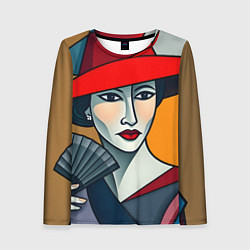 Женский лонгслив Дама с веером