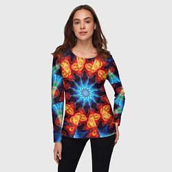 Лонгслив женский Фрактальная узорная абстракция, цвет: 3D-принт — фото 2