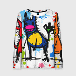 Лонгслив женский Веселые зверята, цвет: 3D-принт
