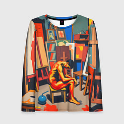 Женский лонгслив Художник в мастерской