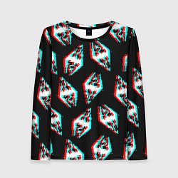 Женский лонгслив Skyrim glitch logo patten