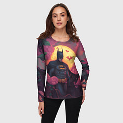 Лонгслив женский Бэтмен и дерево с цветами, цвет: 3D-принт — фото 2
