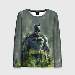 Лонгслив женский Бэтмен зеленые краски, цвет: 3D-принт