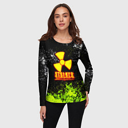 Лонгслив женский Stalker брызги красок, цвет: 3D-принт — фото 2