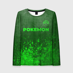 Женский лонгслив Pokemon - green gradient посередине