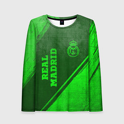 Женский лонгслив Real Madrid - green gradient вертикально