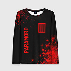 Женский лонгслив Paramore - red gradient вертикально