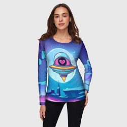 Лонгслив женский Нло с сердечком внутри, цвет: 3D-принт — фото 2