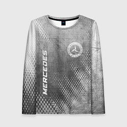 Женский лонгслив Mercedes - grey gradient вертикально