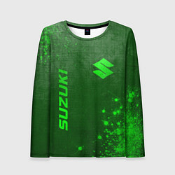 Женский лонгслив Suzuki - green gradient вертикально