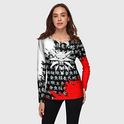 Лонгслив женский Ведьмак япония краски, цвет: 3D-принт — фото 2
