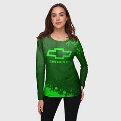 Лонгслив женский Chevrolet - green gradient, цвет: 3D-принт — фото 2