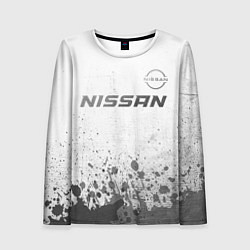 Женский лонгслив Nissan - white gradient посередине