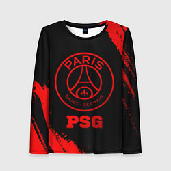 Лонгслив женский PSG - red gradient, цвет: 3D-принт