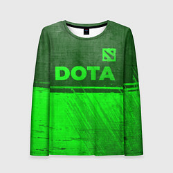 Лонгслив женский Dota - green gradient посередине, цвет: 3D-принт