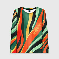 Женский лонгслив Тропическая жаркая абстракция