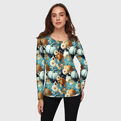 Лонгслив женский Маленькие тыковки, цвет: 3D-принт — фото 2